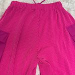 Hot Pink Ribbed Cargo Pants Photo 4