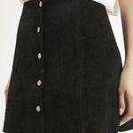 Topshop NWOT Black Real Suede Button Skirt 8 Photo 0