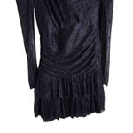 Sabina Musayev Brenda Navy Blue Metallic Long Sleeve Mock Neck Mini Dress Small Photo 7