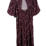Old Navy  Puff Sleeve Purple Floral Maxi Shift Dress Boho NEW Womens Plus 2x Photo 4
