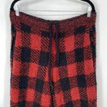 SKIMS  Cozy Knit Jogger Pants Red Buffalo Plaid Women's Size L/XL Photo 6