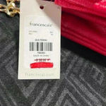 Francesca’s NWT Red Quilted Chevron Gold Chain Link Handbag Photo 6