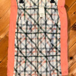 COS  orange green & white gingham checkered midi skirt NWT Photo 0