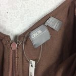 ASOS NWT  Design Brown Linen Puff Sleeve Ruched Front Mini Dress Size 8 Photo 5