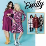 LuLaRoe NWT LuLa Roe Light Pink Floral & Striped Long Sleeve Emily Dress Womens Medium Photo 2