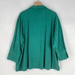 Tianello TENCEL Plus Sized Aida Blouse Button Front Garment Dyed Green Size 1X Photo 6