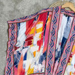 Tolani Collection Multicolor Floral Printed Tropical Open Front Woven Kimono S Pink Photo 3