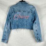 Guess  Cropped Denim Jacket Raw Hem Medium Photo 1