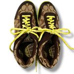 Coach Y2K Vintage  Signature Sneakers Low Cut - Brown Neon Yellow and Beige Sz 7 Photo 4