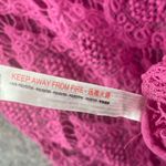 Free People FREE‎ PEOPLE Women’s Size Medium Until Sundown Shirt Cover-Up Boho Pink Crochet Photo 4