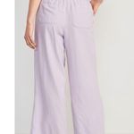 Old Navy  Dusky Lavender Purple Wide Leg Pull On Linen Blend Pants Sz.L NWT Photo 1
