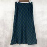 Vtg 80s Michele Plaid Skirt Size 14 Academia Preppy Heritage Old Money Modest Green Photo 1