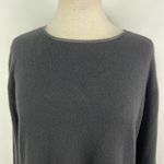 TESORI SZ S 100% Cashmere Black Long Sweater Satin Trim Long Sleeves Photo 1