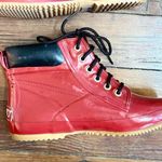 Vintage Sporto 1980s Red Rubber Fleece Lined Rain Boots Size 7 Photo 1