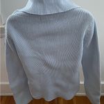 Mari Philippe baby blue 100% cotton cowl neck substantial heavy sweater, size S Photo 1