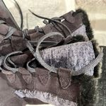 The North Face Women's Nuptse Purna Boot Size 8 Waterproof Faux Fur Gray Suede Photo 1