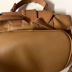 Francesca's Tan Whipstitch Trim Faux Leather Backpack GUC Brown Photo 12