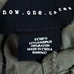 Know One Cares Women's Olive Green High Waist Tapered Paperbag Trousers Pants S Photo 4