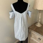 Miami Baby blue floral embroidery cotton cold shoulder mini dress Photo 2