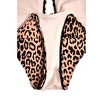 SheIn Cheetah Print Deep Plunge Open Back 1pc Swimsuit SMALL Beach Vacation Photo 7