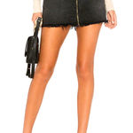 Free People Zip It Up Denim Skirt Front Zipper Haven Black 31 Photo 0