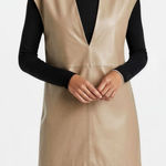 Ganni Lamb Leather Sleeveless Dress, Fossil, FR36/US4 Photo 0