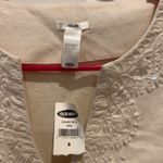 Old Navy NWT  Top Linen White Embellished Embroidery‎ 3/4 Sleeve Women's Small Photo 2