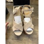 Veronica Beard  Lucille Ecru Beige Suede Cork Platform Sandals‎ Pumps Size 10 Photo 5