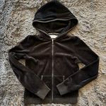 Juicy Couture Black Velour Hoodie | Size Medium Photo 0