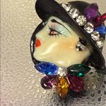 Elegant Black Hat Ring with Colorful Gems Photo 2