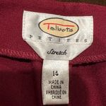 Talbots Burgundy Classic Stretch Side Zip Flat Front Ankle Pants Sz 14P Photo 3