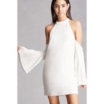 COTTON CANDY LA White Halter Cold Shoulder Mini Dress Women's Size Medium NEW Photo 1