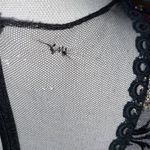 Theia Midnight Sheath Illusion Mesh Floral Applique Knee Photo 9