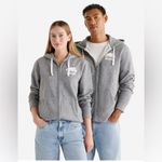 Roots  Gray Zip Down Hoodie Sweatshirt Jacket Photo 6