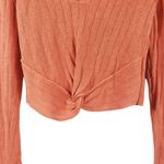 Free People Got Me Twisted V-neck Sweater Top Rusty Orange Size M Photo 6