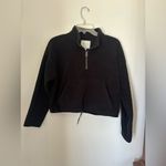 American Eagle  black quarter zip fleece pullover size Small Photo 4