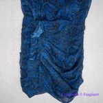 New! AllSaints Hali Tamora Dress Royal Blue Snakeskin Animal Print ruched,‎ 6 Photo 4