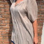 Body Central  Pleated Semi Sheer High Low Top Blouse L Photo 1