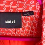 Maeve  Anthropologie Carlotta Coral White Nautical Ruched Sleeve Shirtdress XS Photo 7