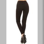 Fleece Solid Black Buttery Warm Cozy Leggings One Size NWOT #4248 Photo 1