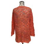 Vtg Joesph A Y2k Retro Crochet Orange Swim Over Blouse Tunic Boho Hippie XL Photo 3