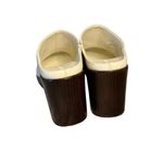 Vince Cream Leather Mules Clogs 7.5 Chunky Wood Heel Slip-On winter white Photo 5