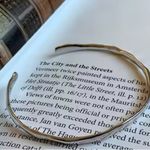 Boutique NEW Hammered‎ White Gold Plated Sterling Silver Skinny Cuff Bracelet, Adjustable Photo 9