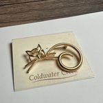 Coldwater Creek  Kitty Cat Brooch Pin Gold Tone Photo 4