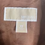 Michael Kors Michael Women's XS Brown Genuine Leather Moto Jacket Lace Up Detail Photo 12