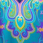 Tolani blue Electric Paisley‎ Shift Dress with tassle half Photo 12