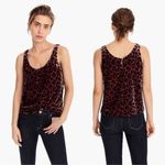 J.Crew Always Leopard Animal Print Velvet Tank Top J4954 Sleeveless Shirt Size 4 Photo 1