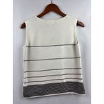 Designers Originals Womens Sleeveless Striped Knit Top S Cotton White & Black Photo 3