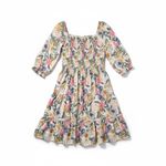 Baltic Born  Marta Smocked Midi Dress Multi Floral Tiered Skirt Large Photo 1