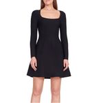 STAUD  Deora stretch ribbed Knit Mini Dress black lbd long sleeve size XS Photo 3